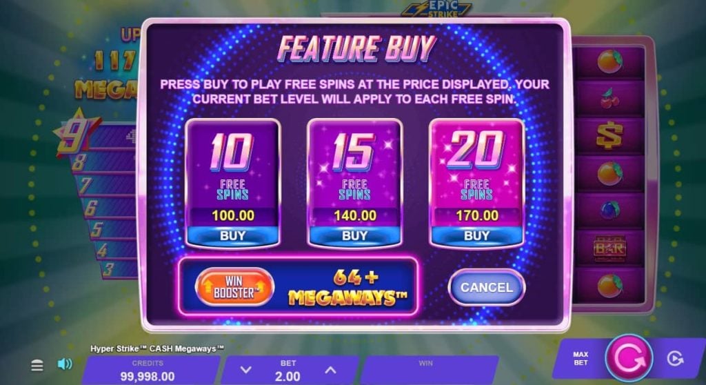 Hyper Strike Cash Megaways Slot Free Spins Feature