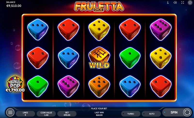 Fruletta Dice Slot Basic Grid Layout and Symbols