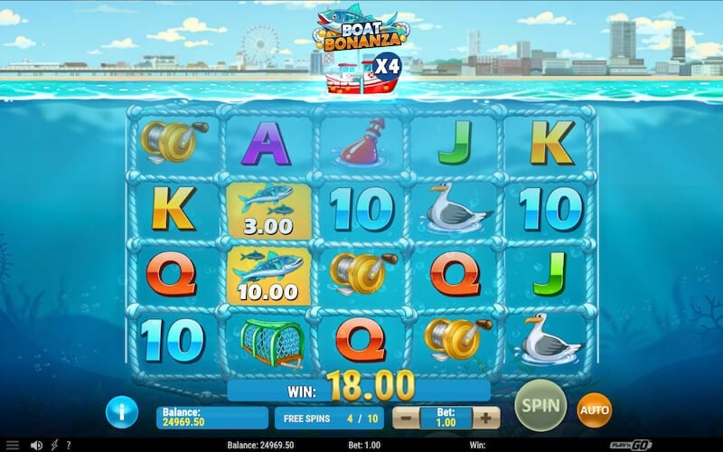 Boat Bonanza free spins feature