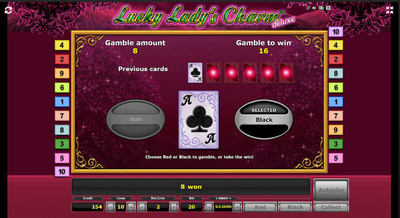 Lucky Lady’s Charm gamble feature