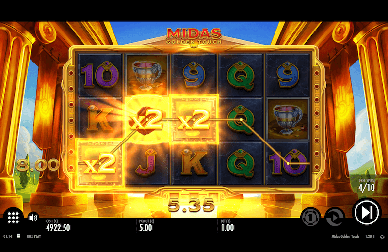 Midas Golden Touch free spins feature