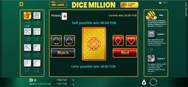 Dice Million Slot Gamble Round Feature