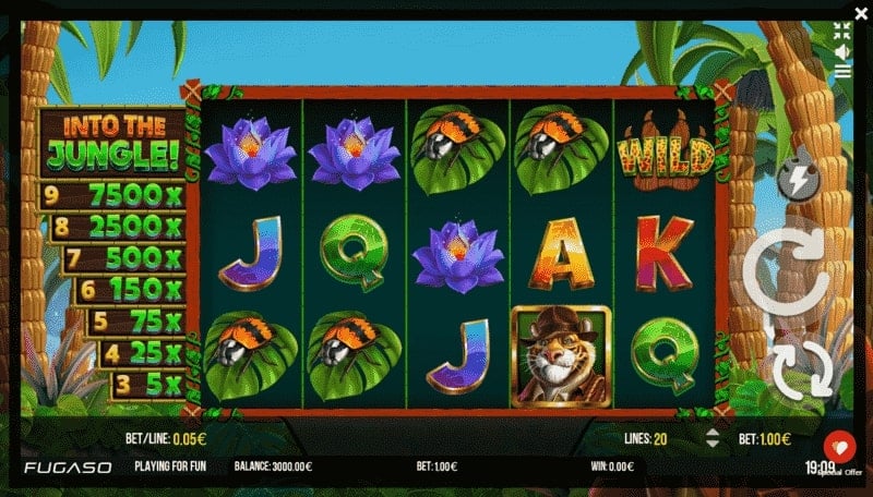 Into the Jungle Slot Basic Grid Layout and Symbols