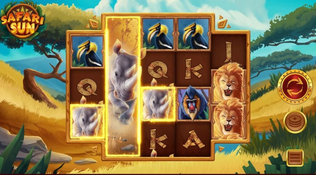 The Safari Sun slot has a unique layout and grid.